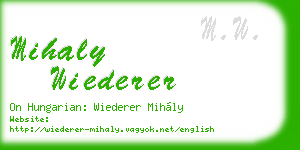 mihaly wiederer business card